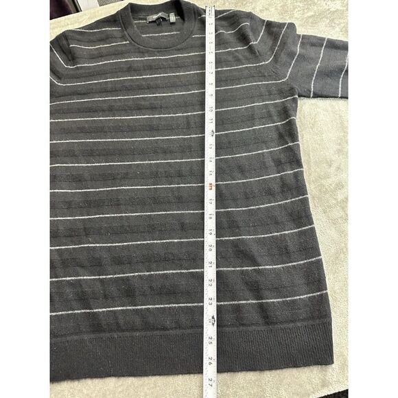 Theory Men's Riland Striped Pullover Sweater Greay Small 100% Cashmere - Picture 9 of 12